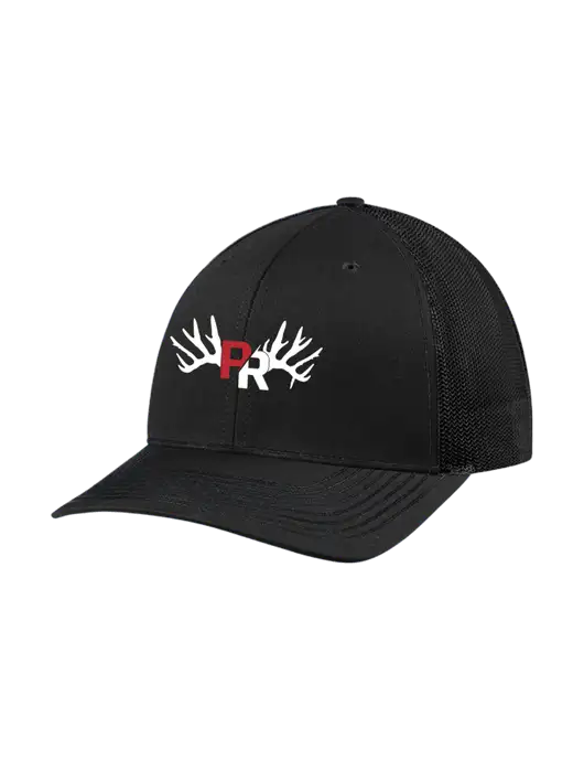 Richardson Adjustable Snapback Original 112 Trucker Cap Black w/Black Mesh w/Pennington Ranch Logo