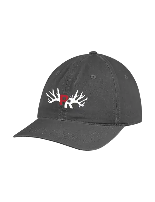 Garment Washed Unstructured Twill Charcoal Cap w/Pennington Ranch Logo