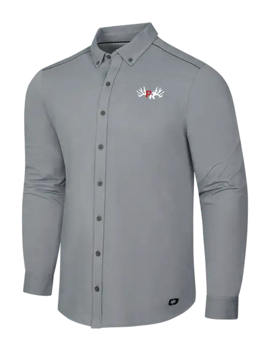 OGIO Medium Grey Heather Modern Code Stretch Button-Up Shirt w/Pennington Ranch Logo
