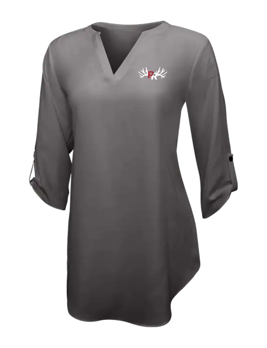 Dark Grey Womens 3/4 Sleeve Tunic Blouse w/Pennington Ranch Logo