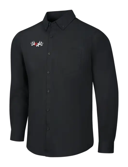 Black Long Sleeve Carefree Poplin Shirt w/Pennington Ranch Logo
