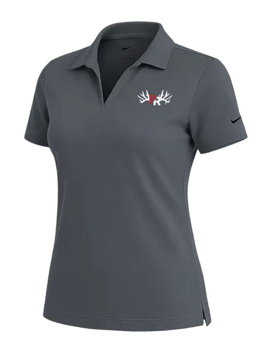 NIKE Dark Grey Womens Dri-Fit Micro Pique Polo w/Pennington Ranch Logo