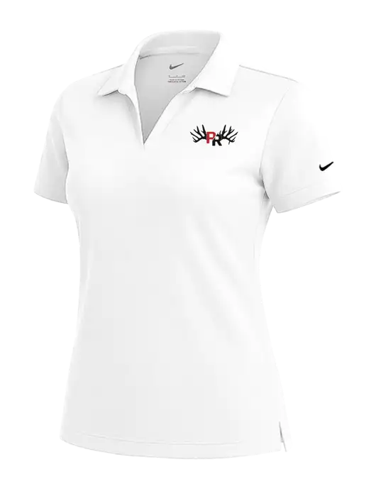 NIKE White Womens Dri-Fit Micro Pique Polo w/Pennington Ranch Logo