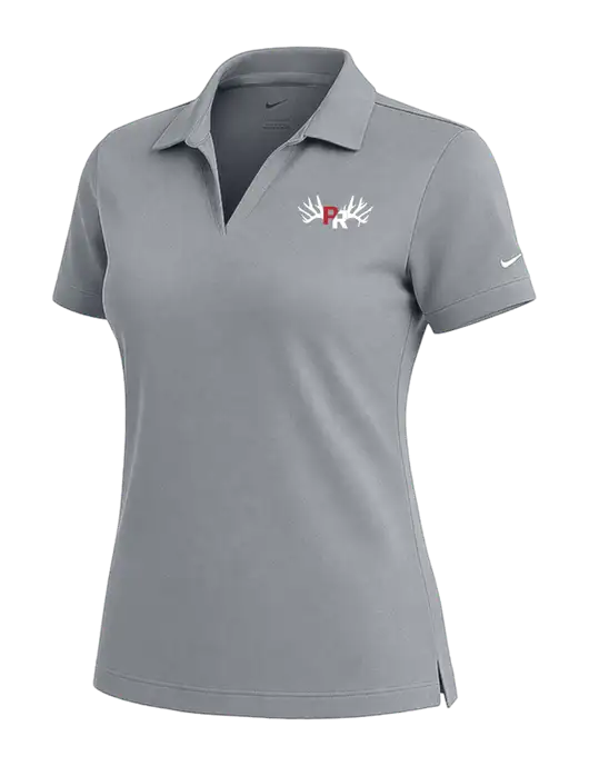NIKE Medium Grey Womens Dri-Fit Micro Pique Polo w/Pennington Ranch Logo