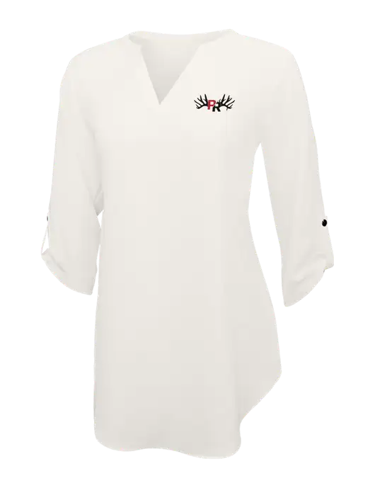 Ivory Womens 3/4 Sleeve Tunic Blouse w/Pennington Ranch Logo