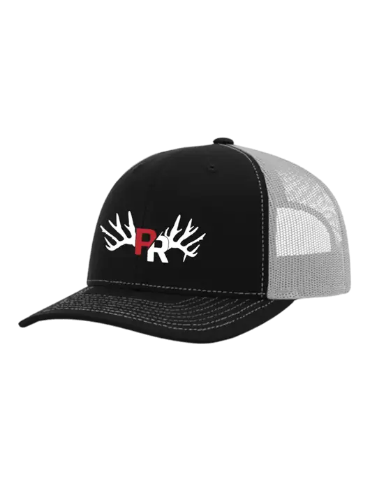 Richardson Adjustable Snapback Original 112 Trucker Cap Black w/White Mesh w/Pennington Ranch Logo