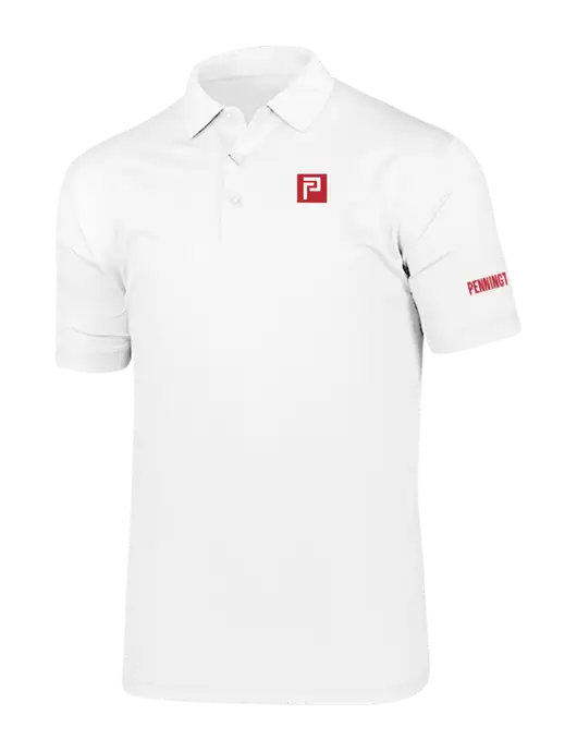 Callaway Vibrant Bright White Ventilated Polo w/Pennington Icon Logo, Pennington Logo
