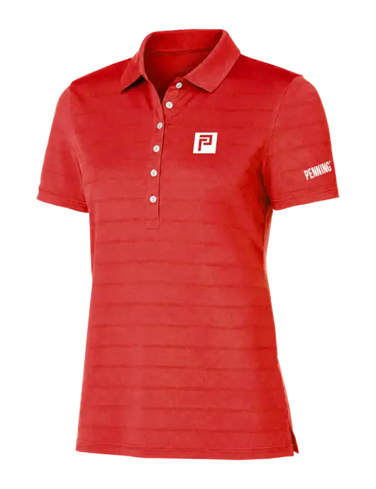 Callaway Womens Red Ventilated Polo w/Pennington Icon Logo, Pennington Logo
