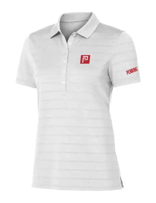 Callaway Womens Bright White Ventilated Polo w/Pennington Icon Logo, Pennington Logo