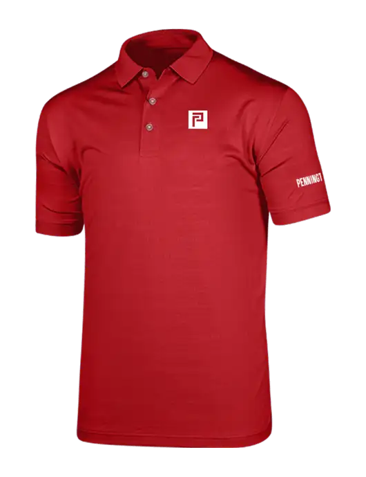 Callaway Vibrant Red Ventilated Polo w/Pennington Icon Logo, Pennington Logo
