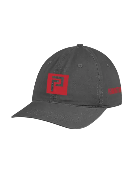 Garment Washed Unstructured Twill Charcoal Cap w/Pennington Icon Logo, Pennington Logo