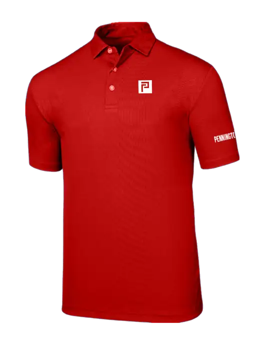 Callaway Birdseye Red Polo w/Pennington Icon Logo, Pennington Logo