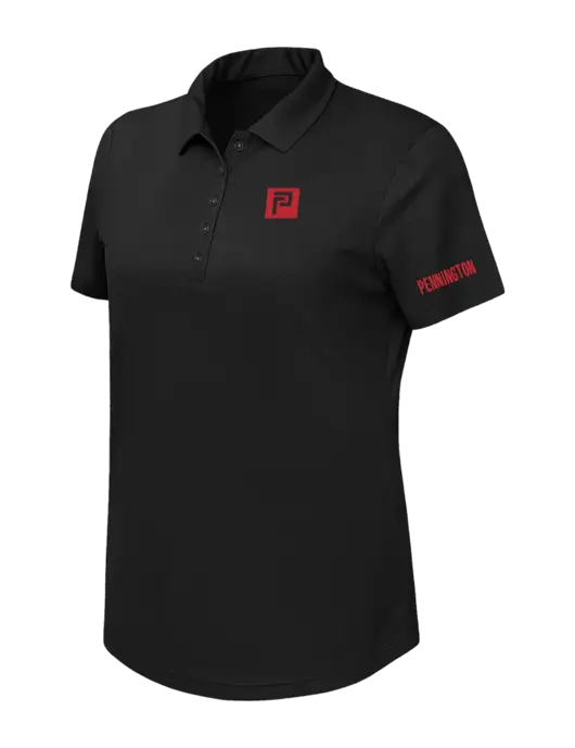 Callaway Womens Birdseye Black Polo w/Pennington Icon Logo, Pennington Logo
