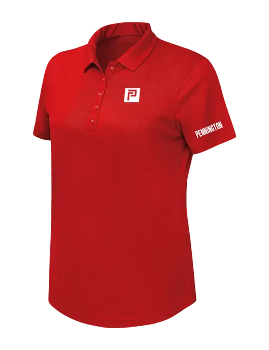 Callaway Womens Birdseye Red Polo w/Pennington Icon Logo, Pennington Logo