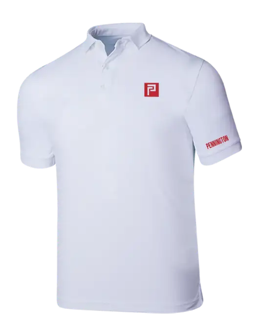 Callaway Ottoman Bright White Polo w/Pennington Icon Logo, Pennington Logo