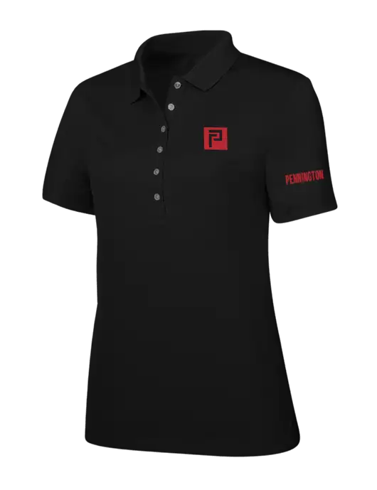Callaway Womens Ottoman Black Polo w/Pennington Icon Logo, Pennington Logo