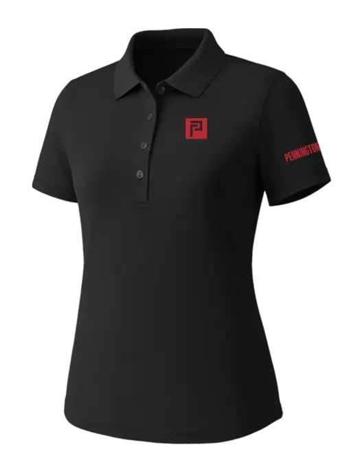 Callaway Womens Core Black Performance Polo w/Pennington Icon Logo, Pennington Logo