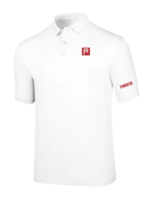 Callaway Opti-Dri White Chev Polo w/Pennington Icon Logo, Pennington Logo