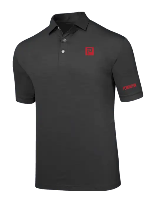 Callaway Black Fashion Tonal Polo w/Pennington Icon Logo, Pennington Logo