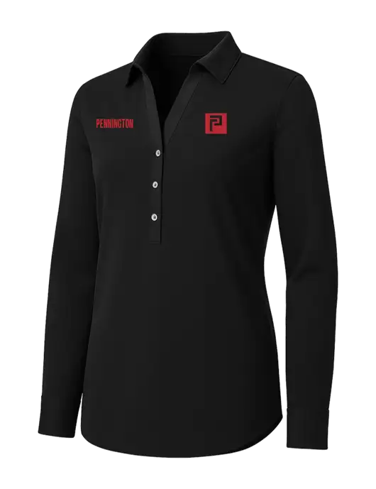 Womens Black City Stretch Shirt w/Pennington Icon Logo, Pennington Logo