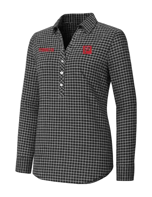 Womens Dark Grey/White City Stretch Shirt w/Pennington Icon Logo, Pennington Logo