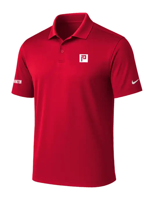 NIKE Red Victory Solid Polo w/Pennington Icon Logo, Pennington Logo