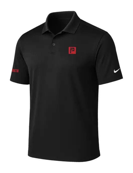 NIKE Black Victory Solid Polo w/Pennington Icon Logo, Pennington Logo