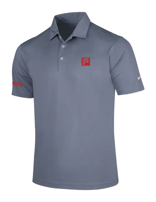 NIKE Medium Grey Dri-Fit Vertical Mesh Polo w/Pennington Icon Logo, Pennington Logo