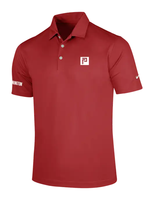 NIKE Red Dri-Fit Vertical Mesh Polo w/Pennington Icon Logo, Pennington Logo