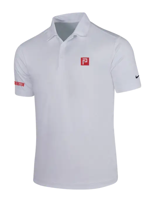 NIKE White Dri-Fit Vertical Mesh Polo w/Pennington Icon Logo, Pennington Logo