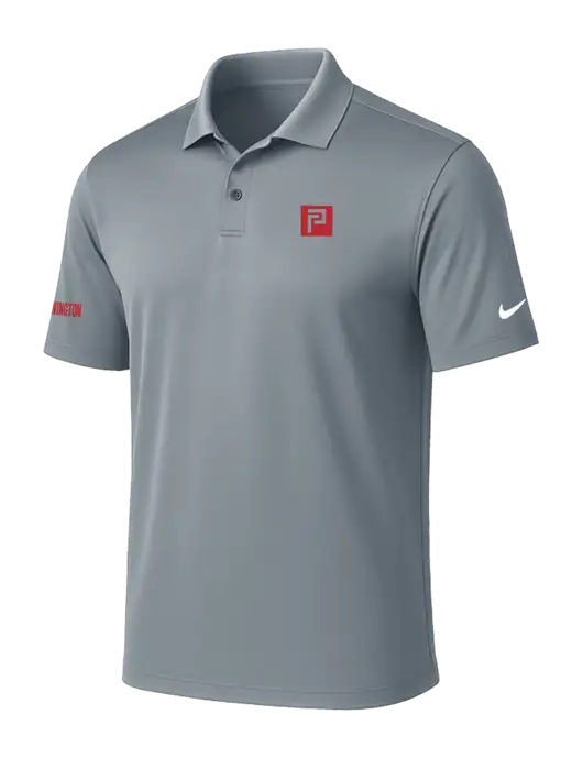 NIKE Medium Grey Victory Solid Polo w/Pennington Icon Logo, Pennington Logo