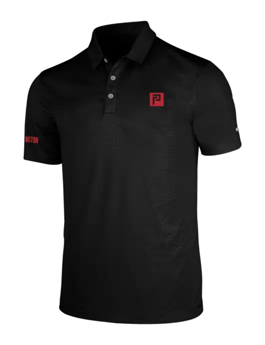 NIKE Black Dri-Fit Embossed Tri-Blade Polo w/Pennington Icon Logo, Pennington Logo
