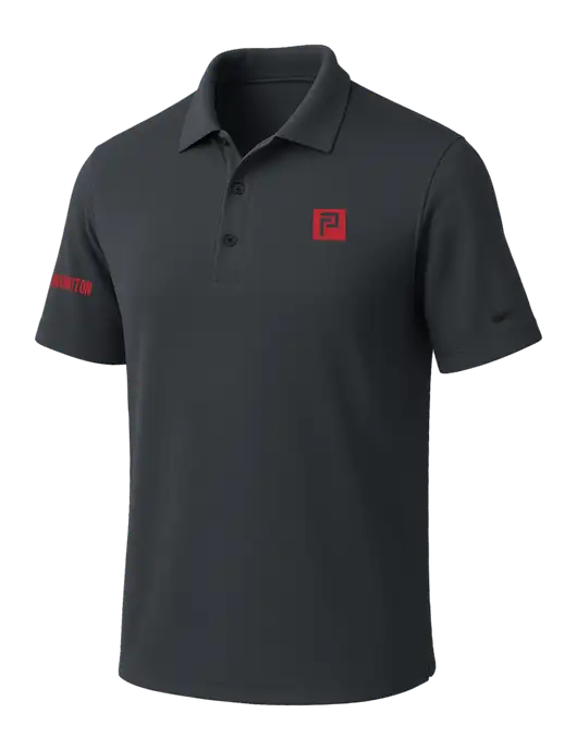 NIKE Dark Grey Dri-Fit Micro Pique Polo w/Pennington Icon Logo, Pennington Logo