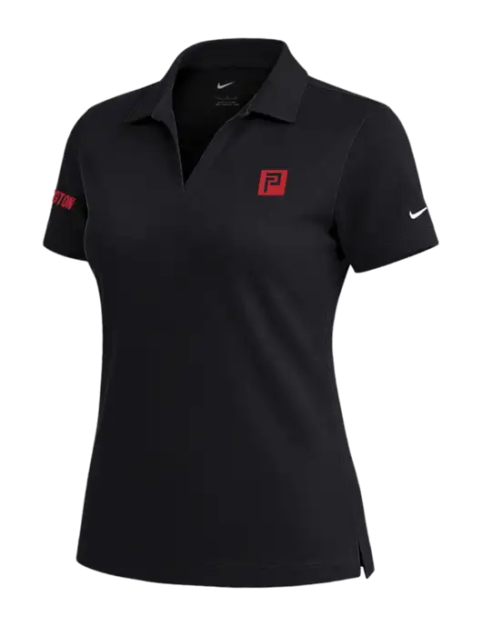 NIKE Black Womens Dri-Fit Micro Pique Polo w/Pennington Icon Logo, Pennington Logo