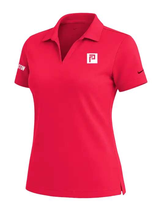 NIKE Red Womens Dri-Fit Micro Pique Polo w/Pennington Icon Logo, Pennington Logo