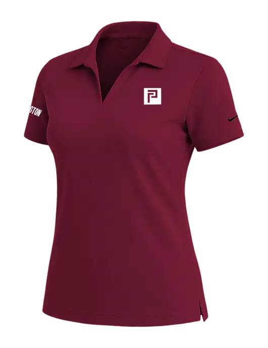 NIKE Cardinal Womens Dri-Fit Micro Pique Polo w/Pennington Icon Logo, Pennington Logo