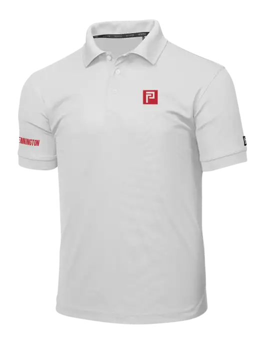 OGIO Bright White Caliber 2.0 Polo w/Pennington Icon Logo, Pennington Logo