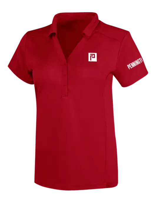 OGIO Red Womens Framework Polo w/Pennington Icon Logo, Pennington Logo