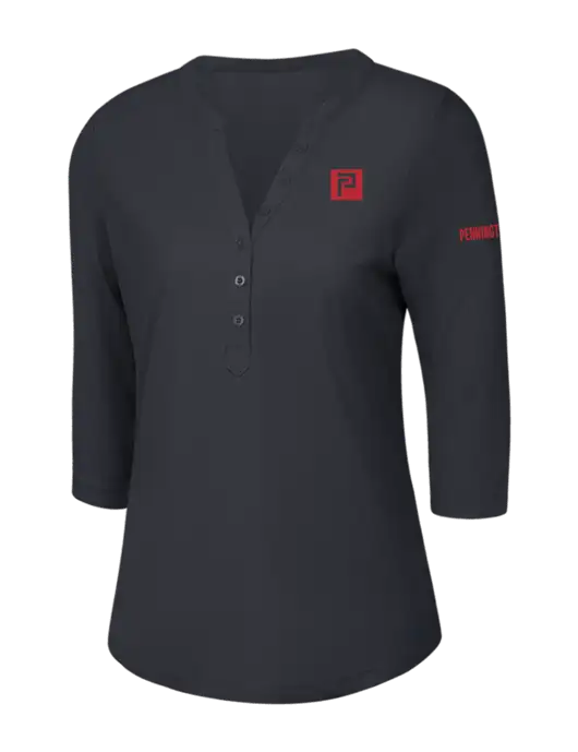 OGIO Charcoal Grey Jewel Henley w/Pennington Icon Logo, Pennington Logo