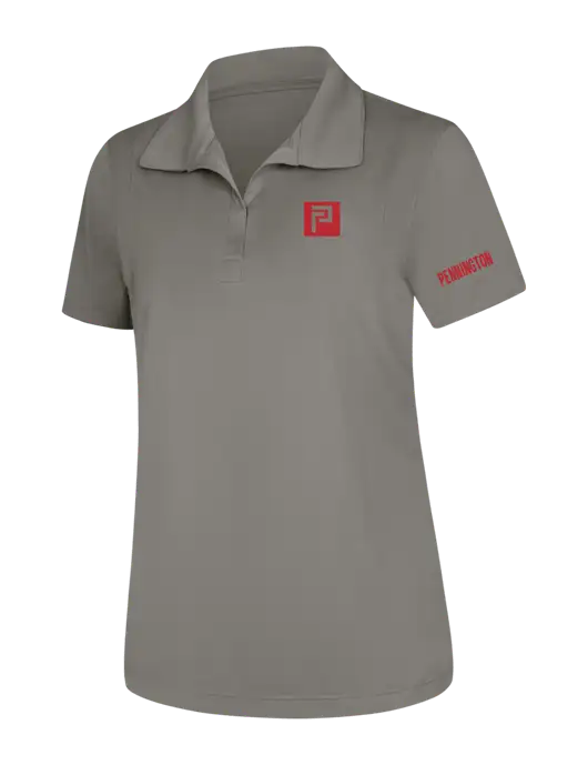 Womens Medium Grey Micropique Sport-Wick Polo w/Pennington Icon Logo, Pennington Logo