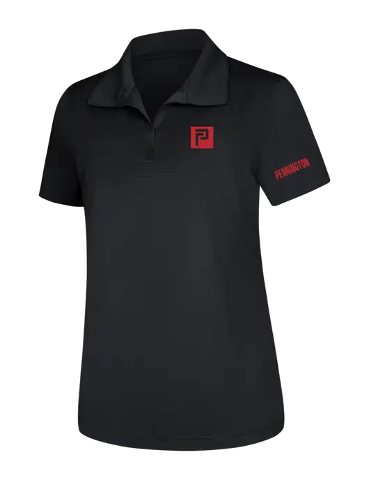 Womens Black Micropique Sport-Wick Polo w/Pennington Icon Logo, Pennington Logo