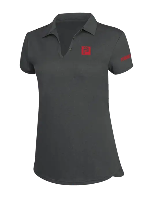 Womens Charcoal Trace Heather Polo w/Pennington Icon Logo, Pennington Logo