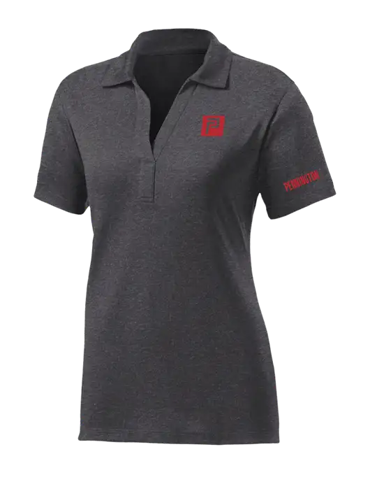 Womens Dark Grey Heather Contender Polo w/Pennington Icon Logo, Pennington Logo