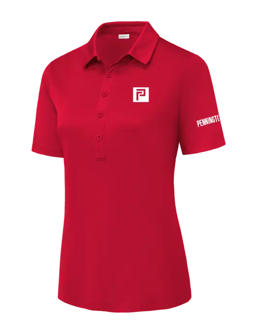 True Red Womens Posi-UV Pro Polo w/Pennington Icon Logo, Pennington Logo