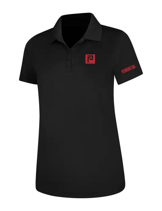 Black Womens Dry Zone UV Mesh Polo w/Pennington Icon Logo, Pennington Logo