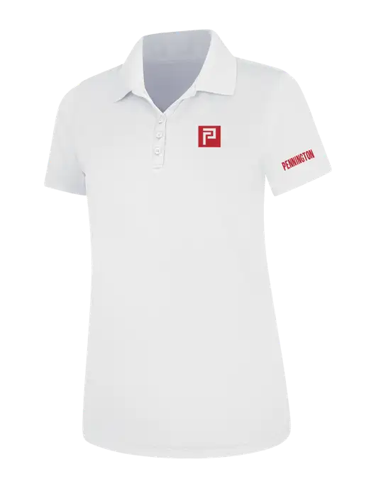White Womens Dry Zone UV Mesh Polo w/Pennington Icon Logo, Pennington Logo