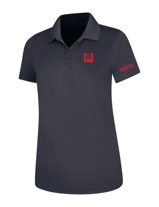 Dark Grey Womens Dry Zone UV Mesh Polo w/Pennington Icon Logo, Pennington Logo