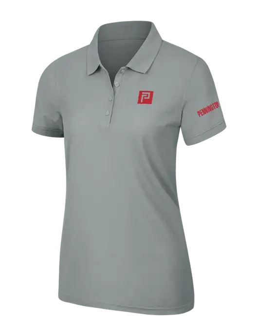 Light Grey Womens Core Classic Pique Polo w/Pennington Icon Logo, Pennington Logo