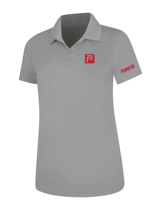 Light Grey Womens Dry Zone UV Mesh Polo w/Pennington Icon Logo, Pennington Logo