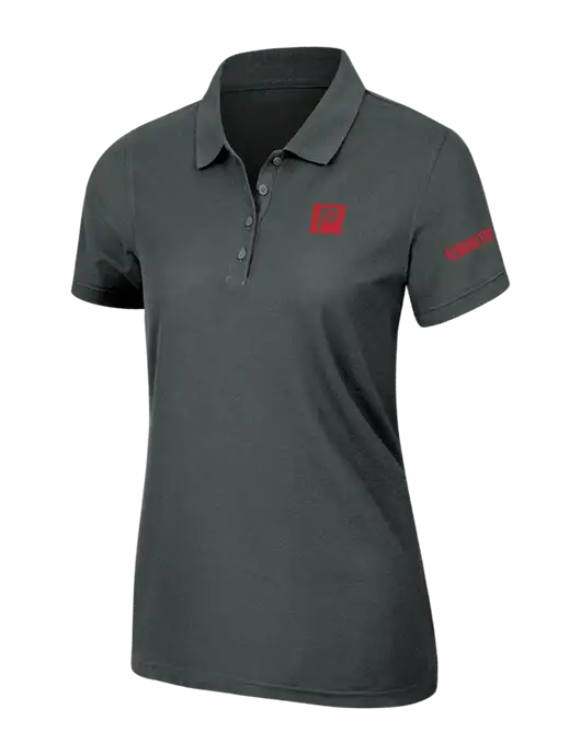 Dark Grey Womens Core Classic Pique Polo w/Pennington Icon Logo, Pennington Logo